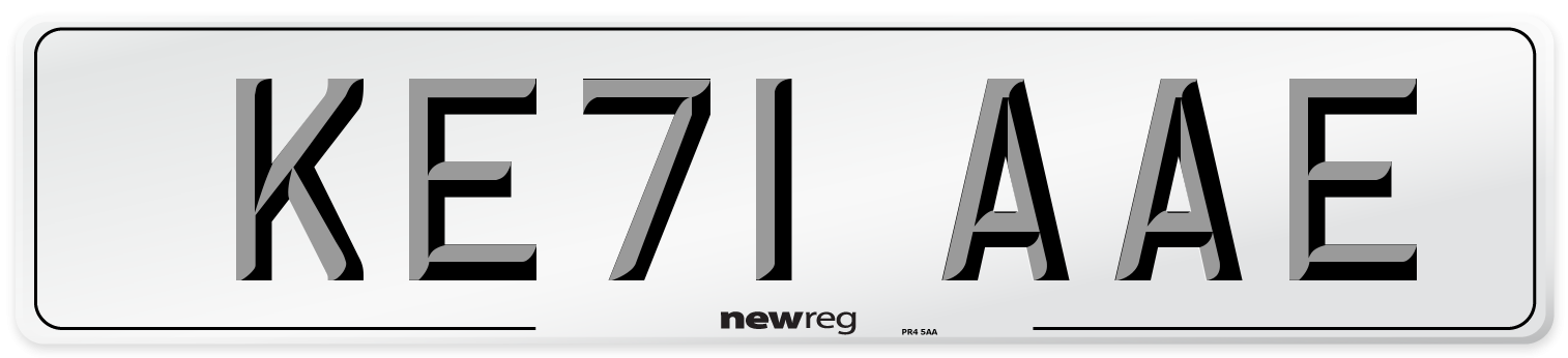 KE71 AAE Number Plate from New Reg